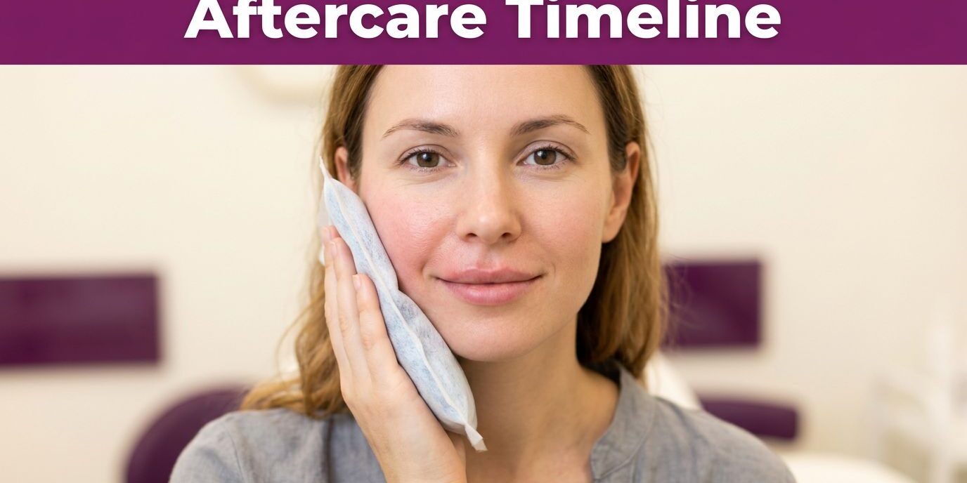 Woman Applying Post-Electrolysis Compress Electrolysis Aftercare: Redness and Swelling Timeline