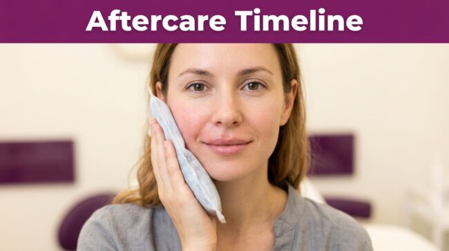 Woman Applying Post-Electrolysis Compress Electrolysis Aftercare: Redness and Swelling Timeline