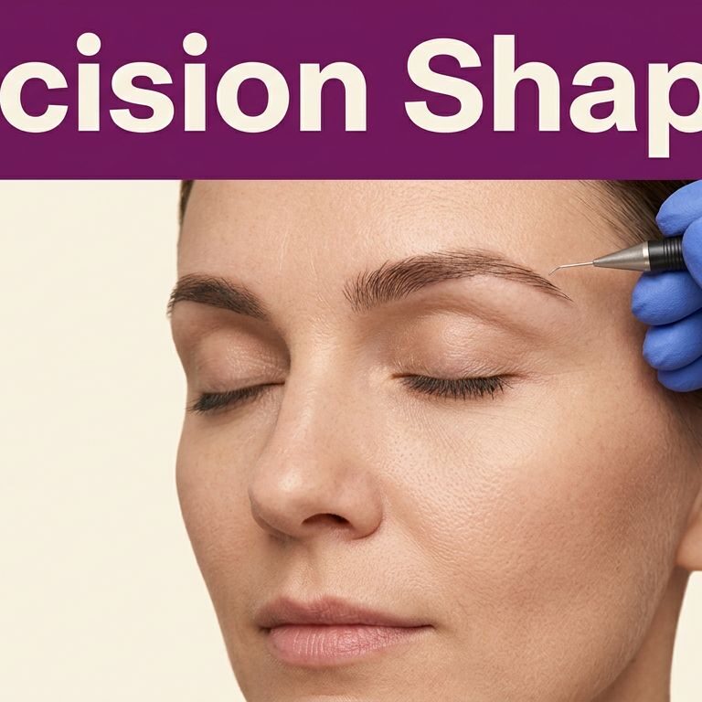 Precision Brow Shaping A gloved electrologist treats one eyebrow hair while a woman keeps her eyes closed.