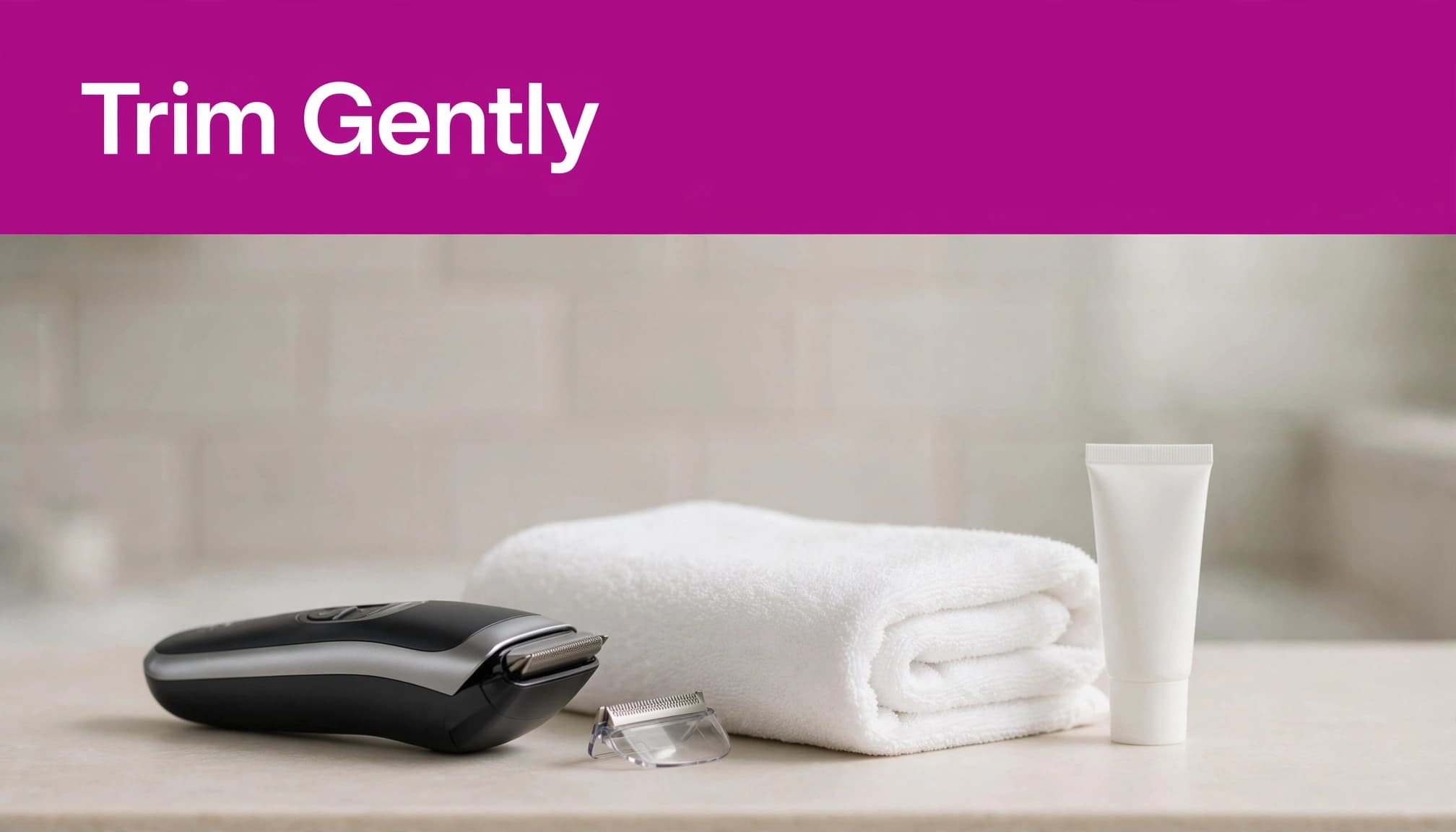 Body trimmer and grooming supplies to trim underarm hair gently.