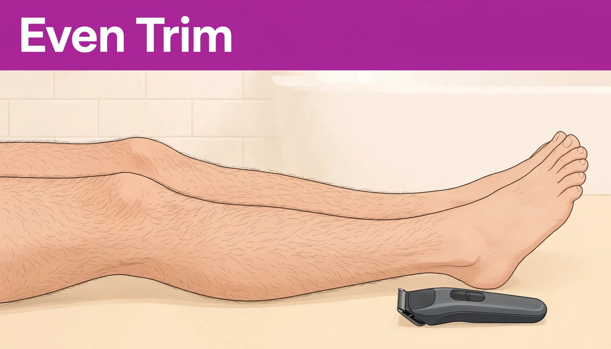 How to trim men's leg hair evenly with a guarded body trimmer