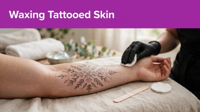waxing tattooed skin