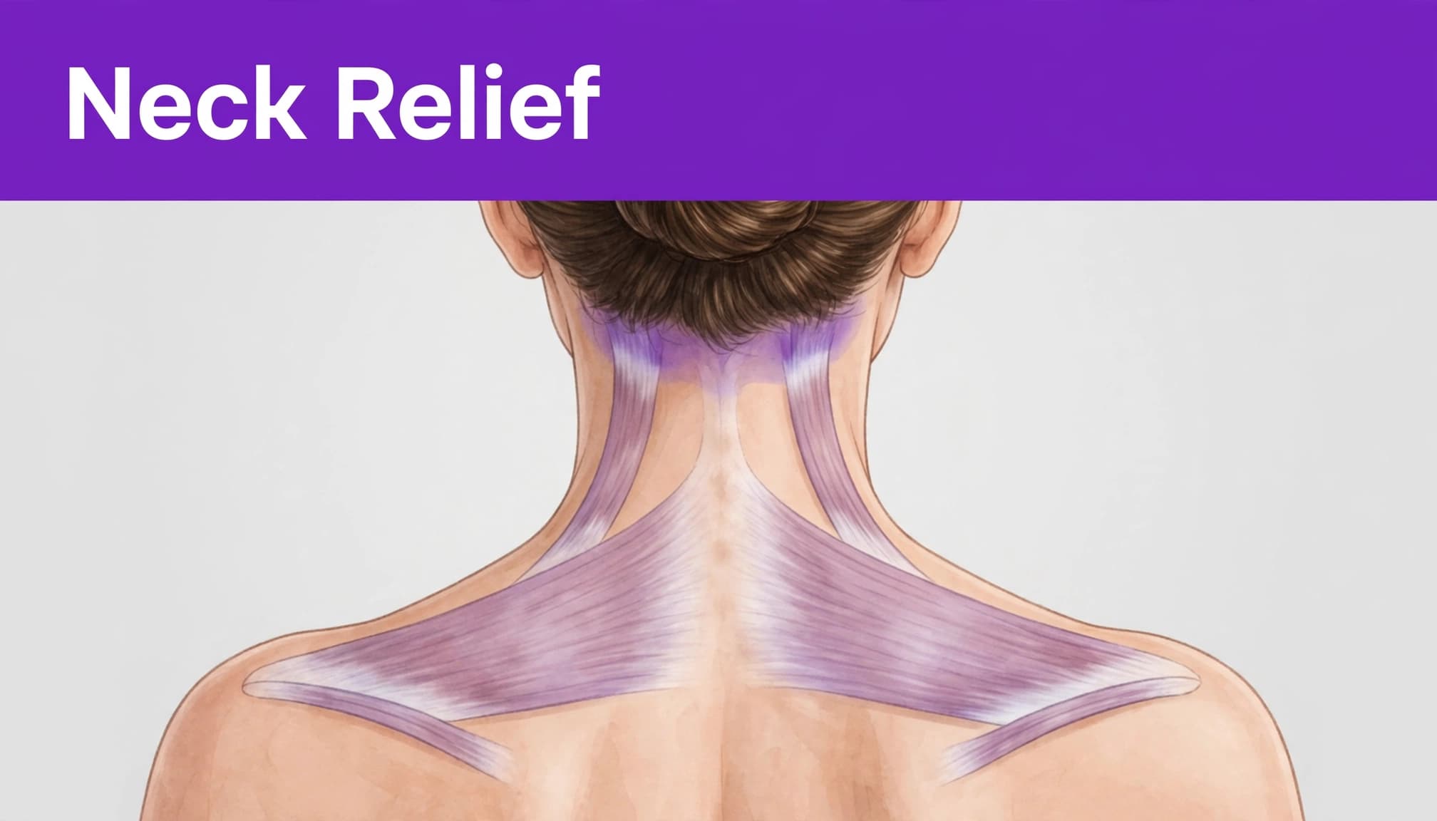 Illustration of neck and shoulder muscles commonly addressed with massage for neck tension.